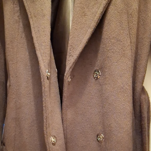 Luxurious Brown Faux Fur Collar Coat Vince Camuto OLIVE NWT M - Picture 9 of 14